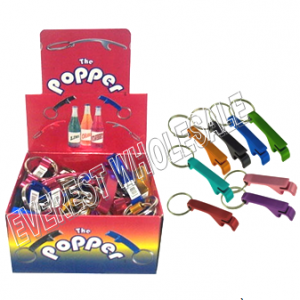 Popper Bottle Opener with Key Chain 48 count * Assorted Colors