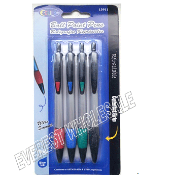 Retractable Pen 4 ct Pack * 12 pcs