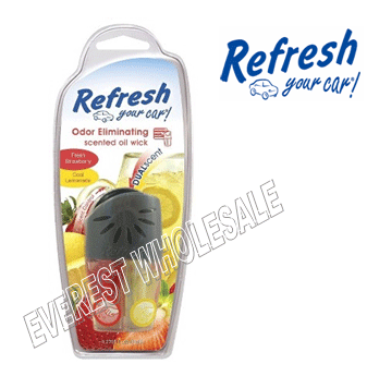 Refresh Dual Scented Oil Wick * Fresh Strawberry & Cool Lemonade * 3 pcs