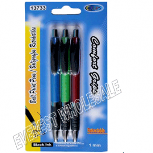 Retractable Pen 3 ct Pack * 12 pcs