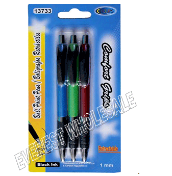 Retractable Pen 3 ct Pack * 12 pcs