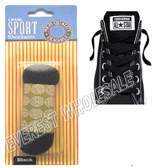 Shoe Lace 27 inch 1 pair / pack * Black * 12 pks