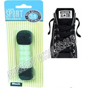Shoe Lace 54 inch 1 pair / pack * Black * 12 pks