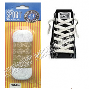 Shoe Lace 54 inch 1 pair / pack * White * 12 pks