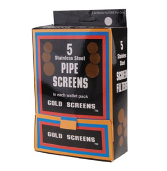 Stainless Gold Pipe Screen 5 ct pack * 100 pks / Box
