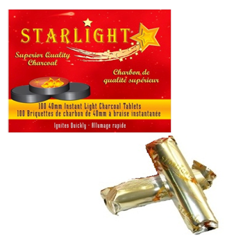 Starlight Hookah Charcoal Tablets 40 mm * 100 ct / Box