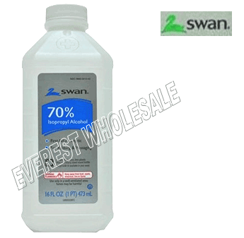 Swan Rubbing Alcohol 70 % Volume 16 fl oz * Clear * 12 pcs