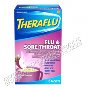 Theraflu Flu and Sore Throat 6 pack Box * Multi Symptom * 3 Boxes