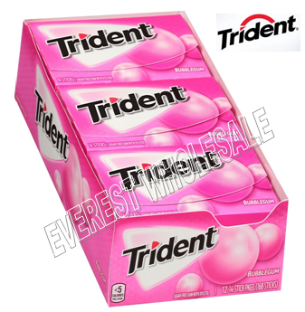 Trident Gum 14 sticks * Bubblegum * 12 pks / Box
