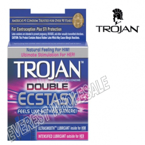 Trojan Condom 3 in pack * Double Ecstasy * 6 pks