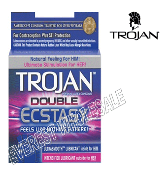 Trojan Condom 3 in pack * Double Ecstasy * 6 pks