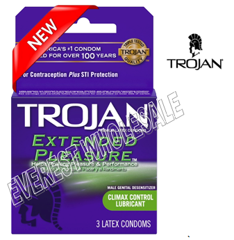 Trojan Condom 3 in Pack * Extended Pleasure * 6 pks