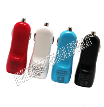 USB Single Port Car Charger * Assorted Colors * 12 pcs