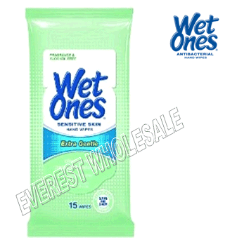 Wet Ones Wet Wipes 15 ct * Sensitive Skin * 12 pks