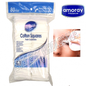 Amoray Cotton Squares * 80 ct Pack * 12 Packs