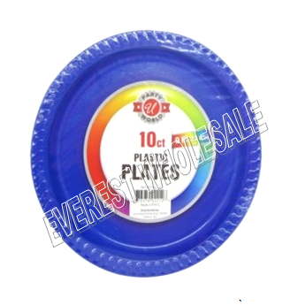 Plastic Plate 9 inch 10 ct * Blue Color * 12 pcs