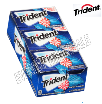 Trident Gum 14 sticks * Perfect Peppermint * 12 Pks / Box