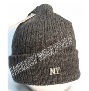 Double Fleece Assorted Color Winter Hat * Metal NY Logo  * 6 pcs - Image 2