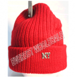 Double Fleece Assorted Color Winter Hat * Metal NY Logo  * 6 pcs