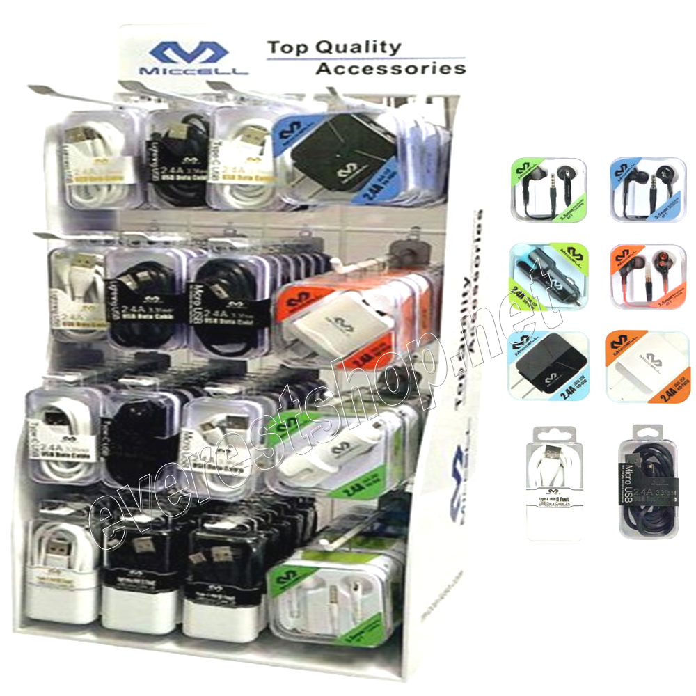 CELLULAR ACCESSORIES DISPLAY 97 PCS Miccell Assorted Cellular Accessories * 97 pcs - Image 1