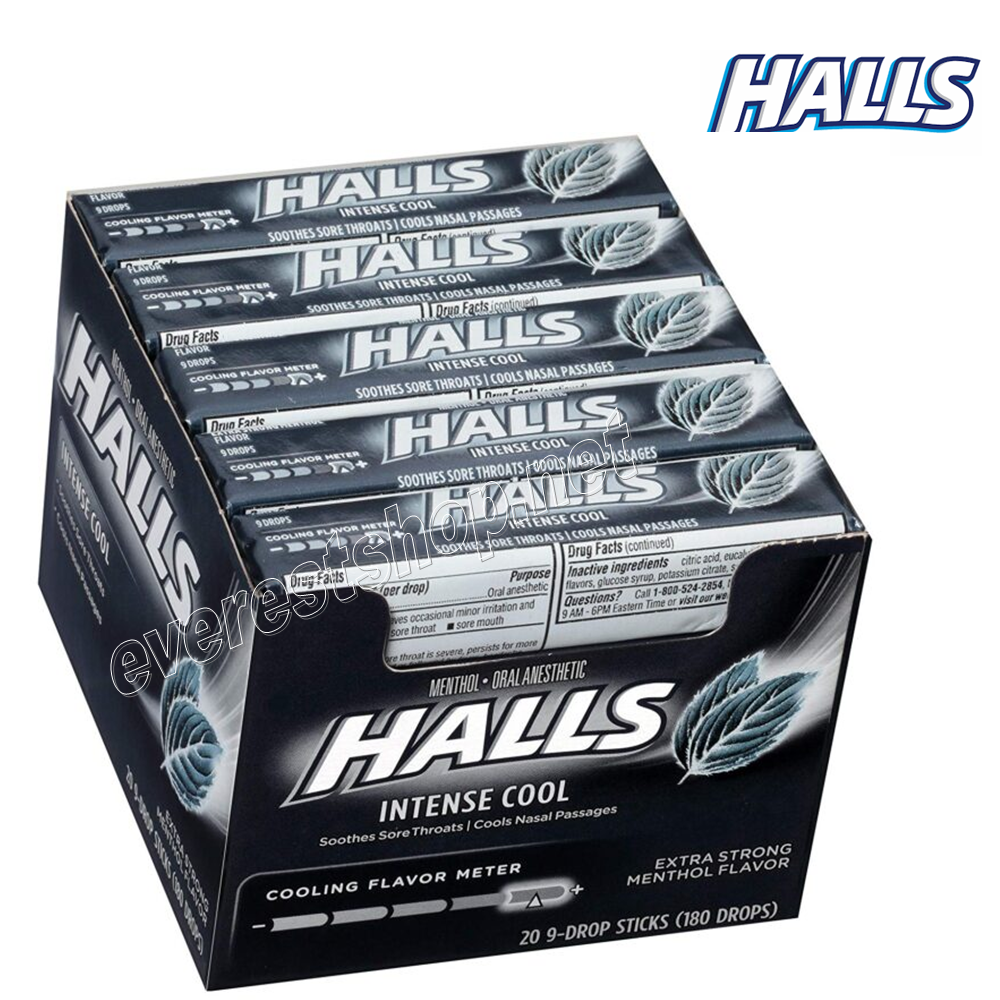 HALLS EXTRA STRONG Halls Cough Drops 20 ct Pack * Extra Strong Menthol * - Image 1