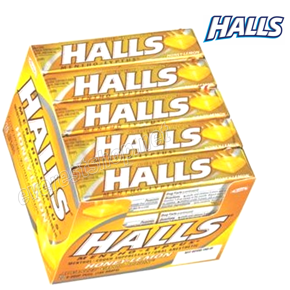 HALLS HONEY LEMON Halls Cough Drops 20 ct Pack * Honey Lemon * - Image 1