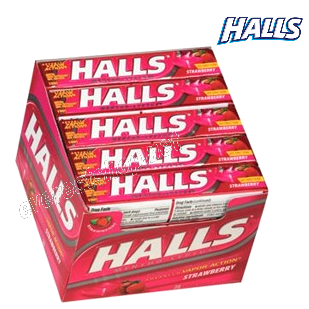 HALLS STRAWBERRY Halls Cough Drops 20 ct Pack * Strawberry * - Image 1