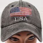 Vintage Cotton Baseball Caps * USA FLAG *