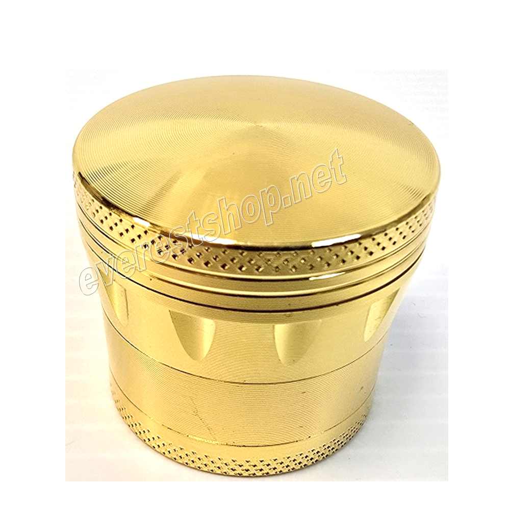 GRINDER GOLD 02 Metal Tobacco Grinder 4 Parts 40 mm * Gold Color * 6 Pcs - Image 1