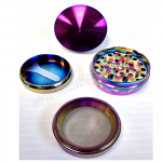 Metal Tobacco Grinder 4 Parts 40 mm * Rainbow  * 6 Pcs - Image 2