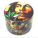 Metal Tobacco Grinder Bob Marley Print 40 mm Diameter * 6 Pcs