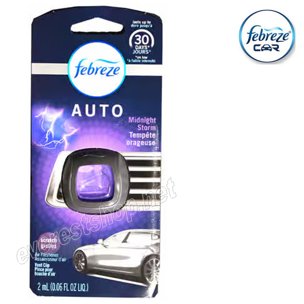 FEBREZE CAR VENT FRESHENER MIDNIGHT STORM Febreze Car Vent Clip 2 ml * Midnight Storm * 6 pcs - Image 1