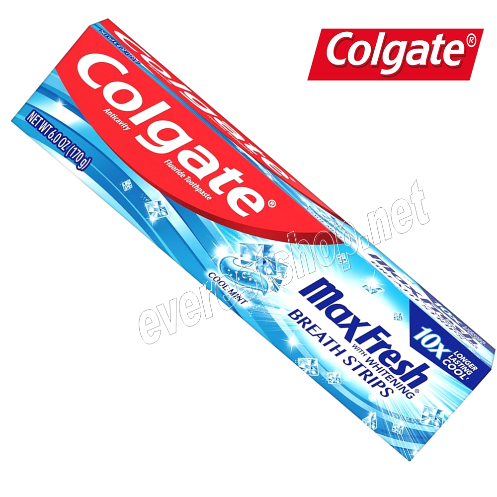 COLGATE MAX FRESH TOOTH PASTE 6 OZ Colgate Tooth Paste 6 oz * Max Fresh Breath Strips * 6 pcs - Image 1