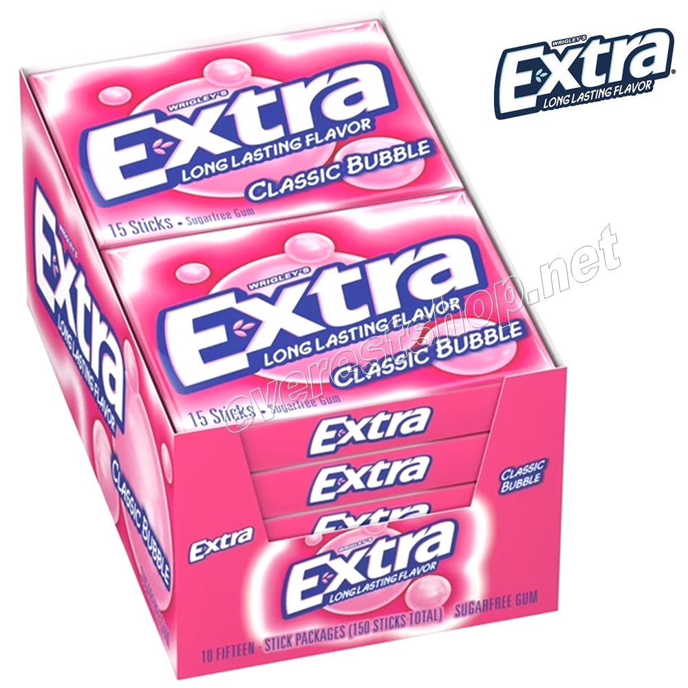 EXTRA GUM CLASSIC BUBBLE Extra Gum * Classic Bubble * 10 Packs - Image 1