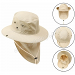Sun Protected Sport Safari - Fisherman Hats With Neck Cover * Model # 05 * 6 pcs - Image 5