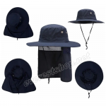 Sun Protected Sport Safari - Fisherman Hats With Neck Cover * Model # 11 * 6 pcs - Image 2