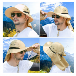 Sun Protected Sport Safari - Fisherman Hats With Neck Cover * Model # 12 * 6 pcs - Image 2