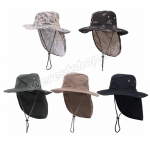 Sun Protected Sport Safari - Fisherman Hats With Neck Cover * Model # 14 * 6 pcs