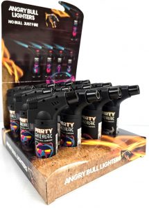 Angry Bull Big Size Torch Lighters Assorted Prints * Party Animals * 12 pcs