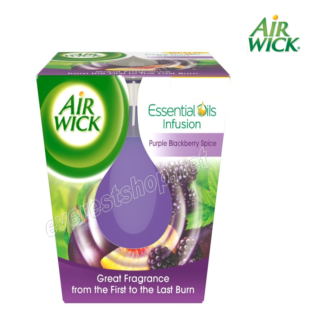AIRWICK CANDLE PURPLE BLACKBERRY SPICE Air Wick Scented Candle 3.7 Oz * Purple Blackberry Spice * 6 Pcs - Image 1
