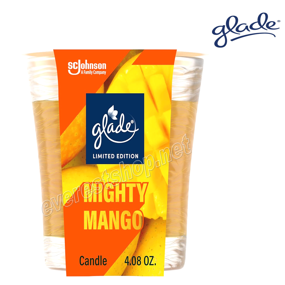 GLADE CANDLE MIGHTY MANGO Glade Scented Candle 4 oz * Mighty Mango * 6 Pcs - Image 1