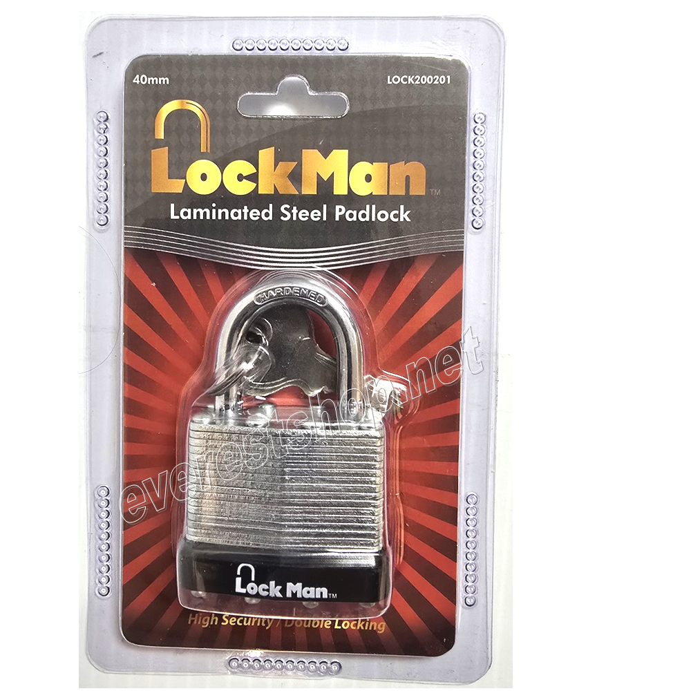 LOCKMAN LAMINATED STEEL PADLOCK Lockman Laminated Steel Padlock * 40 mm * 6 Packs - Image 1