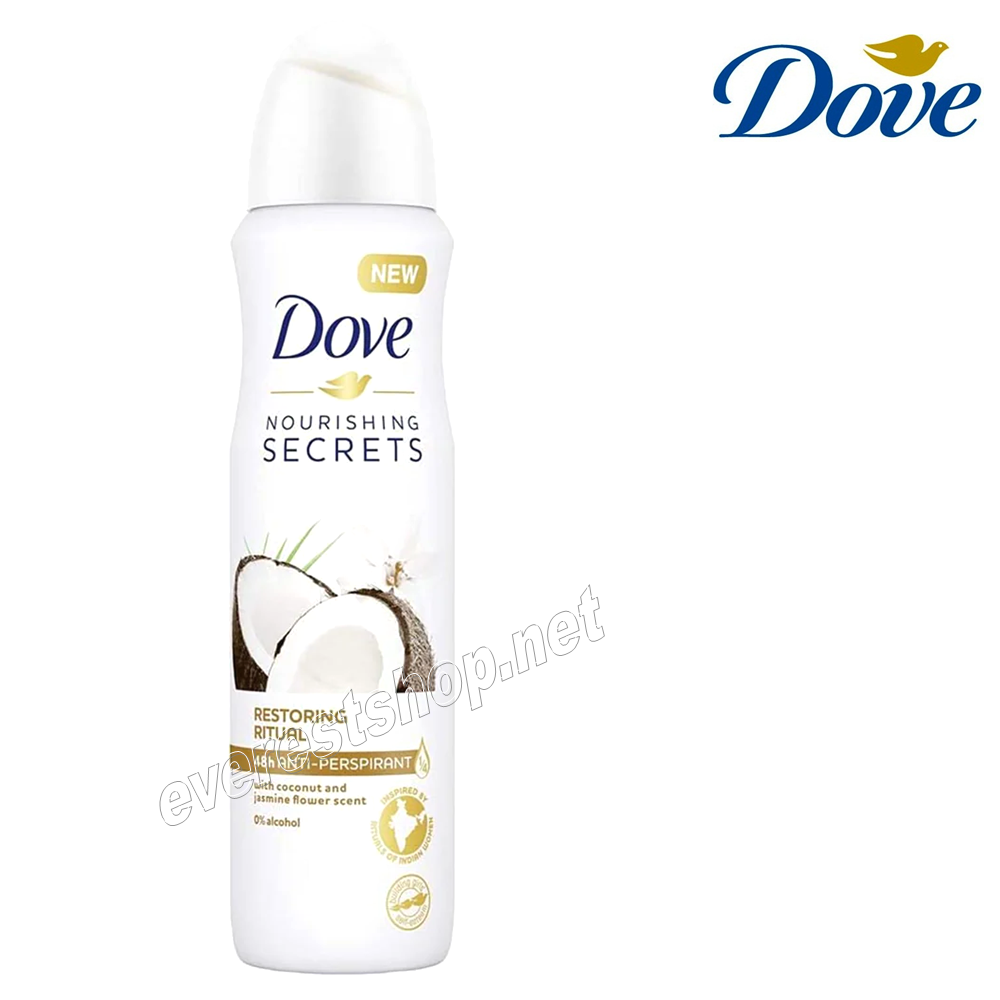 DOVE BODY SPRAY FOR WOMEN COCONUT JASMIN FLOWER Dove Body Spray For Women 150 ml * Coconut & Jasmin Flower * 6 pcs - Image 1