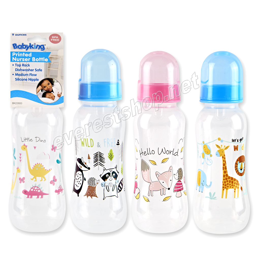 BK BABY BOTTLE PRINTED 02 BK Baby Bottles Assorted Prints Single Pack * Model 2 * 6 Pcs - Image 1