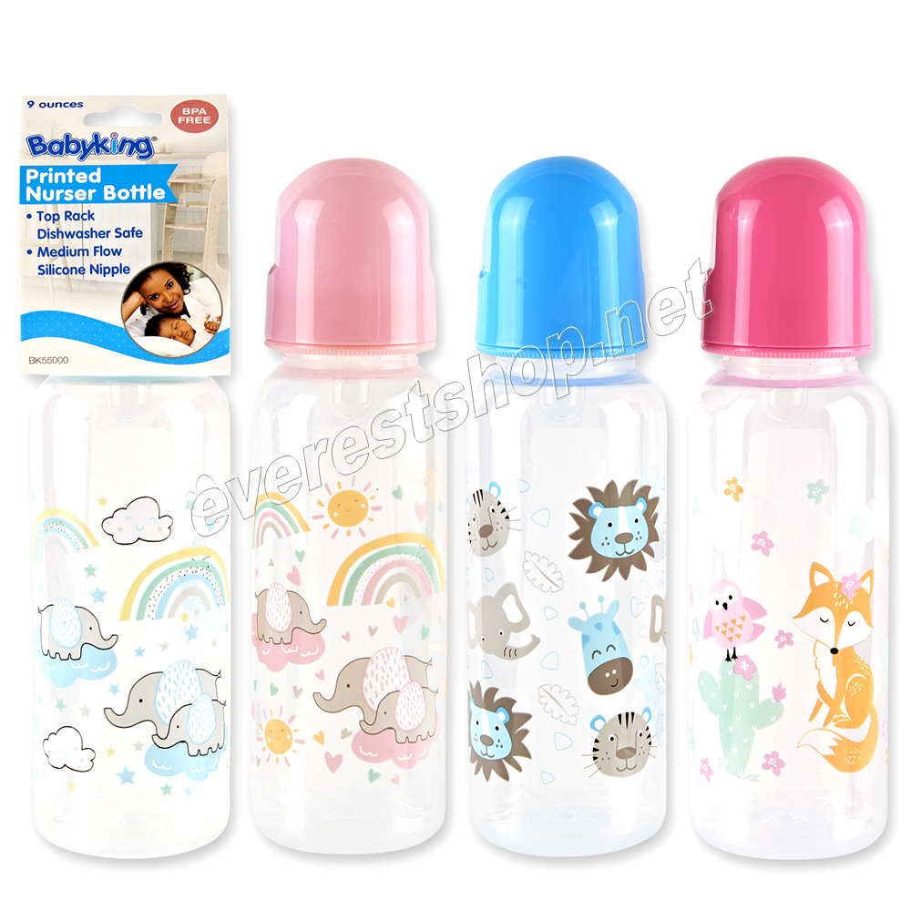 BK BABY BOTTLE PRINTED 03 BK Baby Bottles Assorted Prints Single Pack * Model 3 * 6 Pcs - Image 1