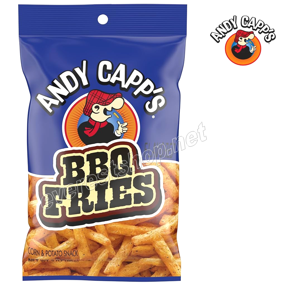 ANDY CAPS BBQ FRIES Andy Capp's Corn & Potatoes Snacks 3 Oz 12 Packs * BBQ Fries * - Image 1