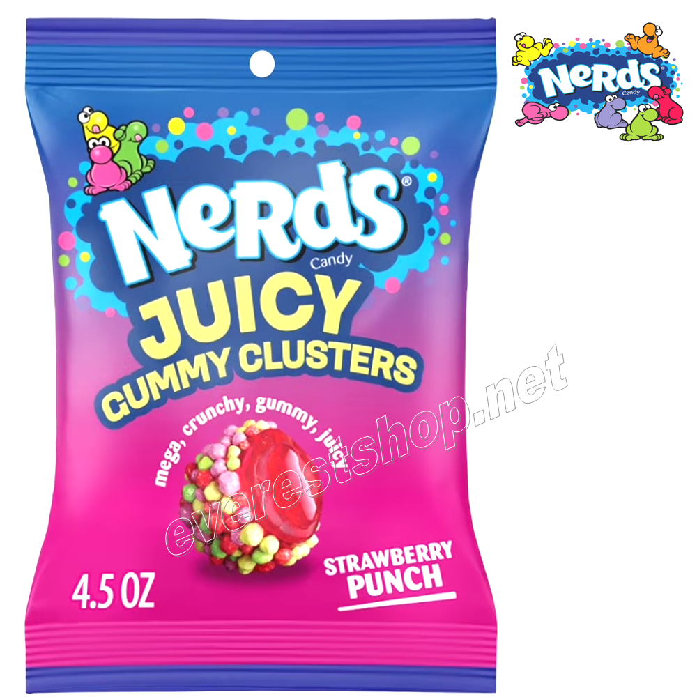 NERDS GUMMY CANDY STRAWBERRY PUNCH Nerds Gummy Candy 5 oz 12 Packs * Strawberry Punch * - Image 1