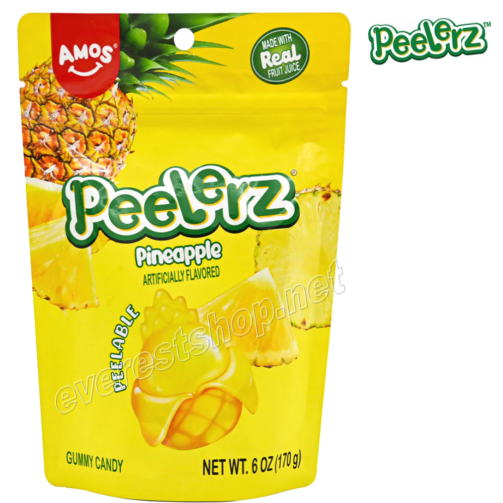 PEELERS GUMMY CANDY PINEAPPLE Peelerz Gummy Candy 6 oz 12 Packs * Pineapple * - Image 1
