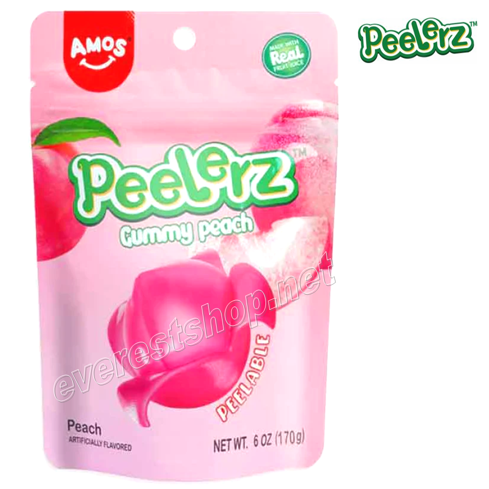 PEELERZ GUMMY CANDY PEACH Peelerz Gummy Candy 6 oz 12 Packs * Peach * - Image 1
