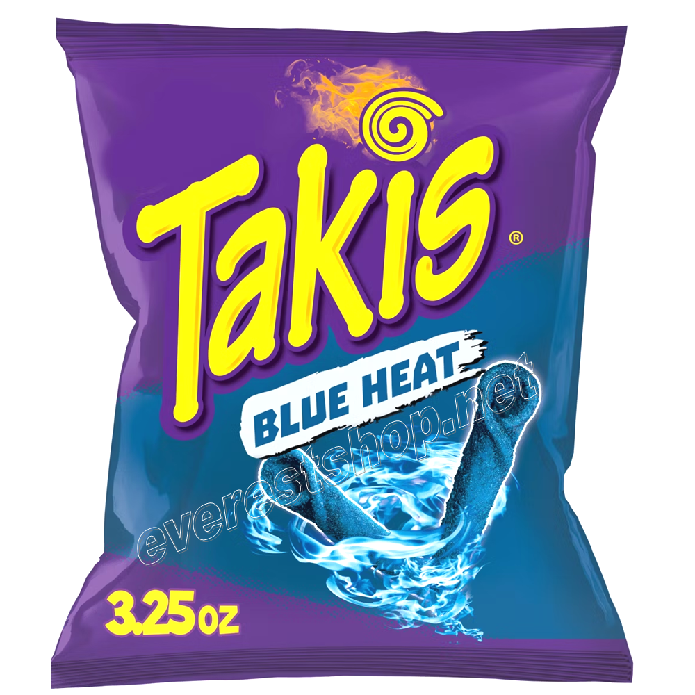 TAKIS BLUE HEAT Takis Rolled Tortilla Corn Snacks 3.2 Oz pack * Blue Heat * 20 Packs - Image 1